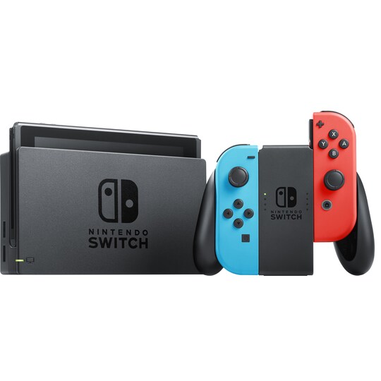 Nintendo Switch 2022 med neon Joy-Con controllers | Elgiganten
