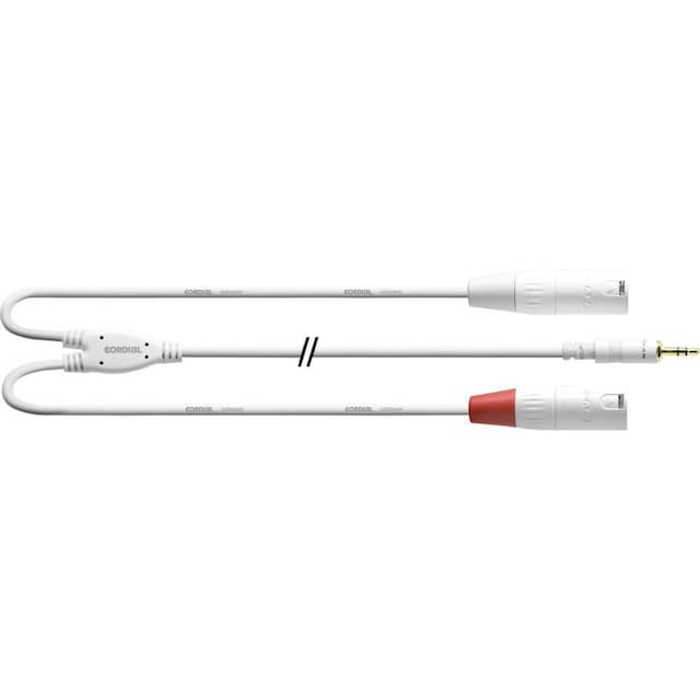 Cordial Audio Adapterkabel [1x Jackstik 3,5 mm - 2x XLR-tilslutning] 3.00 m Hvid