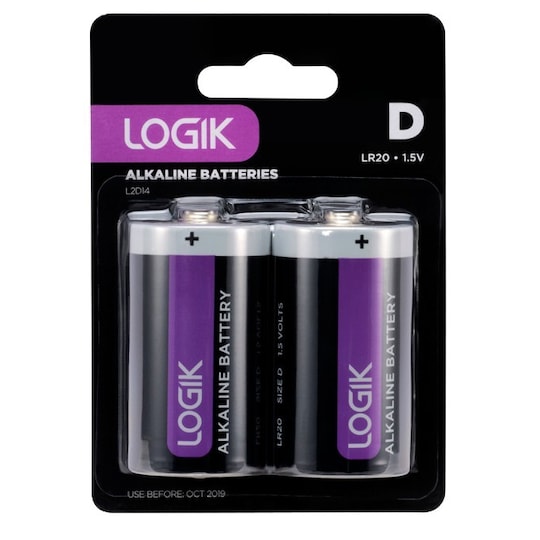 Logik alkaline 13100 mAh batteri D - 2 stk | Elgiganten