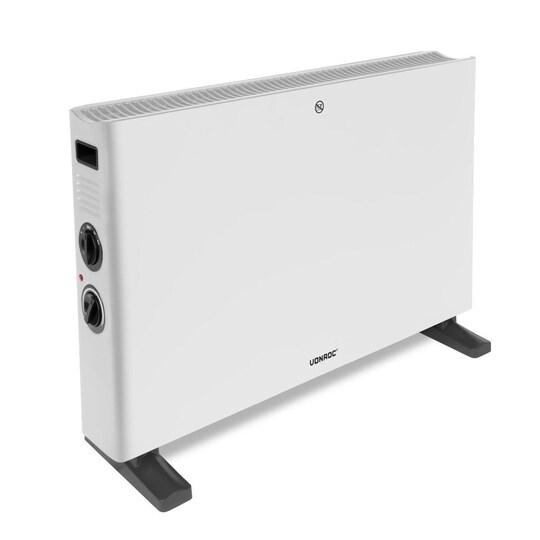 VONROC El-radiator - 2000W - Hvid Med Turbo Fan - Justerbar termostat- 2 varmeindstillinger - Til rum op til 24m2 - Moderne design Elgiganten