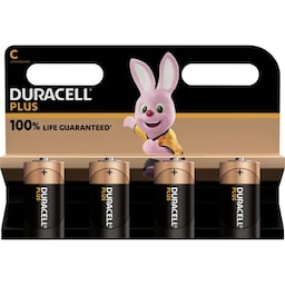 Duracell Plus-C K4 C-batteri R14 4 stk