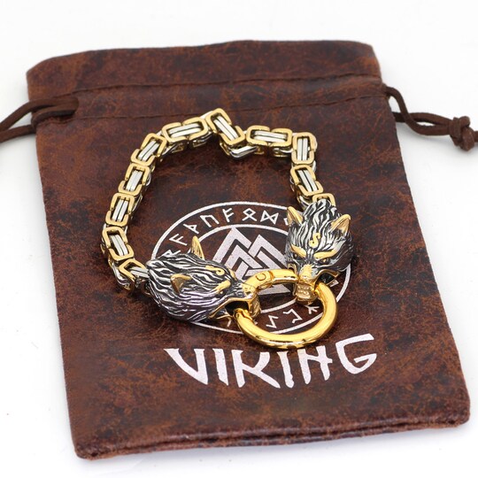 Viking smykke armbånd med Fenris wolf rustfrit stål MultiColor | Elgiganten