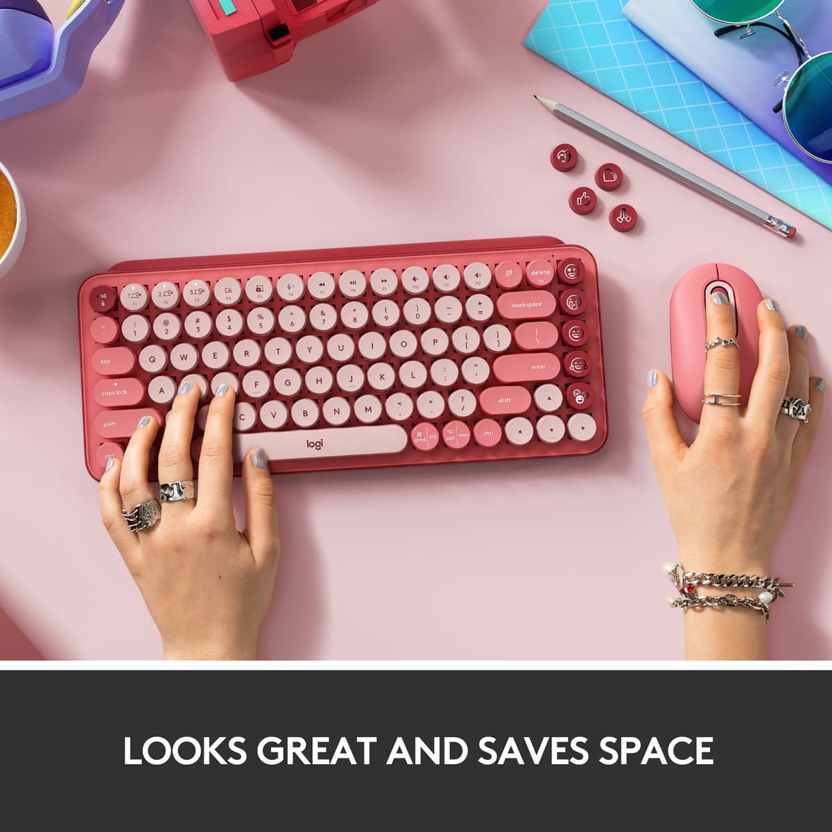 Logitech Pop Keys Wireless tastatur (Heartbreak Rose)