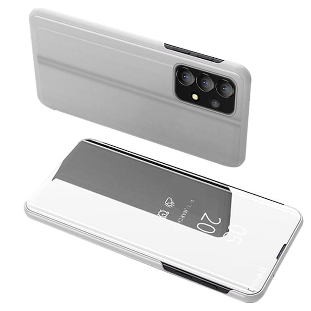 SKALO Samsung A13 4G Clear View Mirror Etui - Sølv