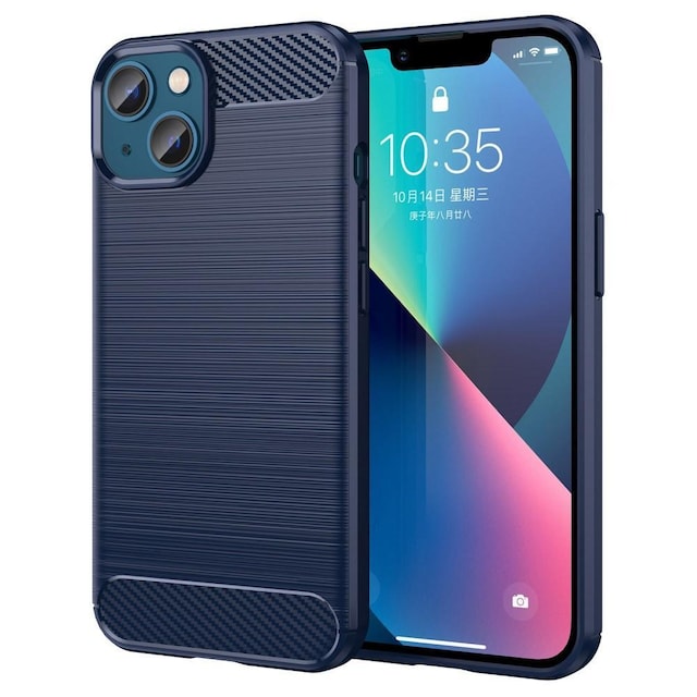 SKALO iPhone 14 Plus Armor Carbon Stødsikker TPU-cover - Blå