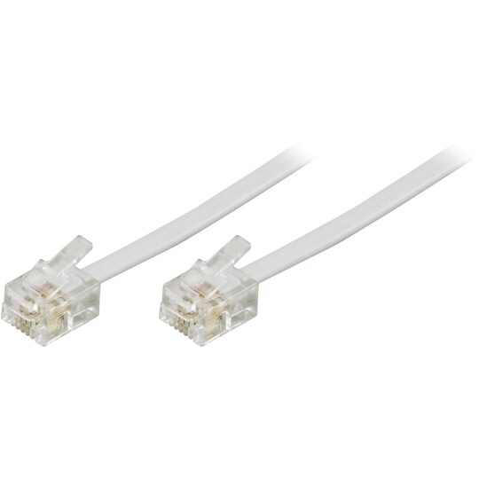 Modular cable, 6P4C(RJ11) to 6P4C(RJ11), 10m, white | Elgiganten