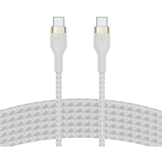 Belkin BoostCharge Pro Flex USB-C til USB-C 2.0-kabel (hvid)
