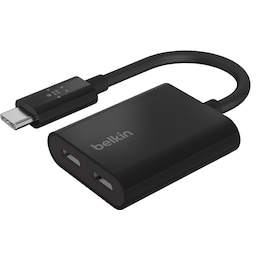 Belkin USB-C lyd- og opladningsadapterkabel (sort)