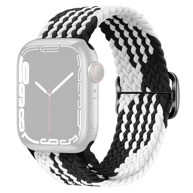 SKALO Flettet Rem Apple Watch 42/44/45/49 mm - Hvid-Sort