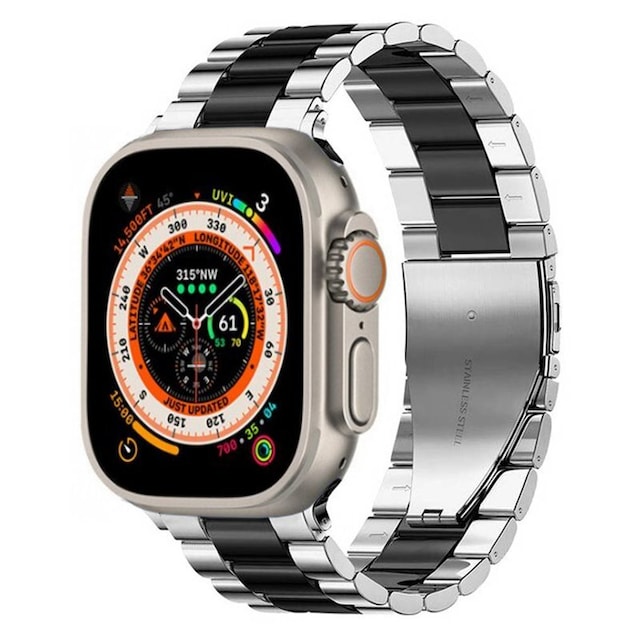 Armbånd Rustfrit stål Apple Watch Ultra (49mm) - Sølv/Sort