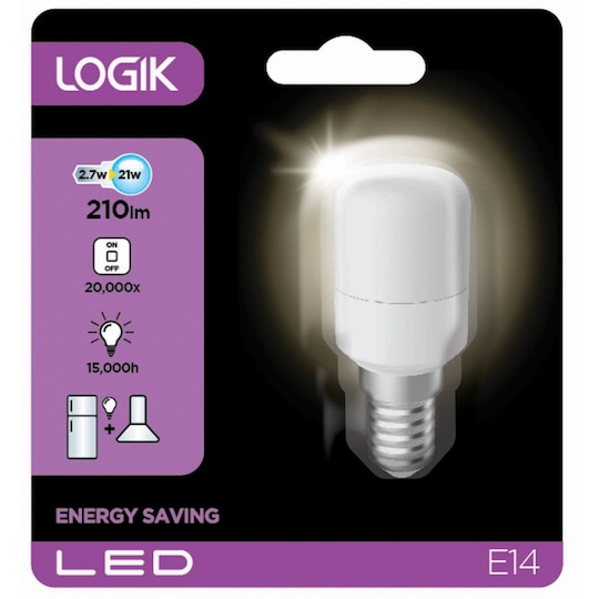 Logik LED pære 3 W E14 til køleskabe og emhætte | Elgiganten