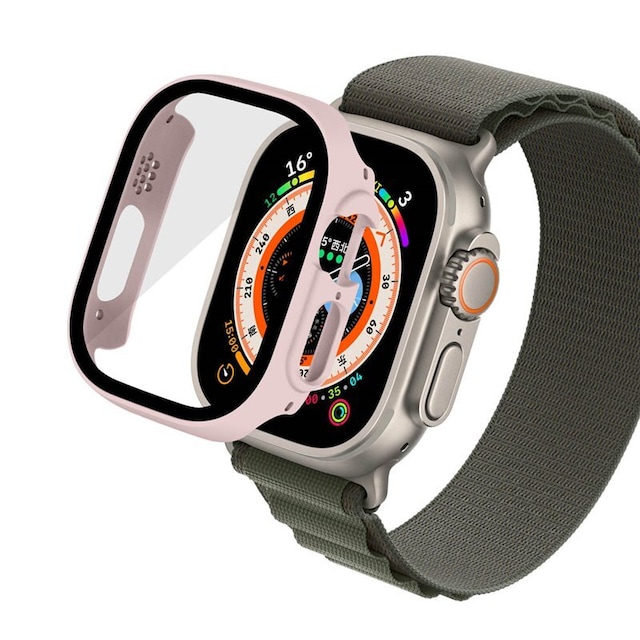 Cover med glasdæksel Apple Watch Ultra (49mm) - Lyserød