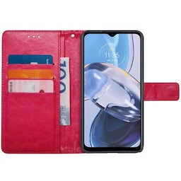 Wallet cover 3-kort Motorola Moto E22i - Lyserød