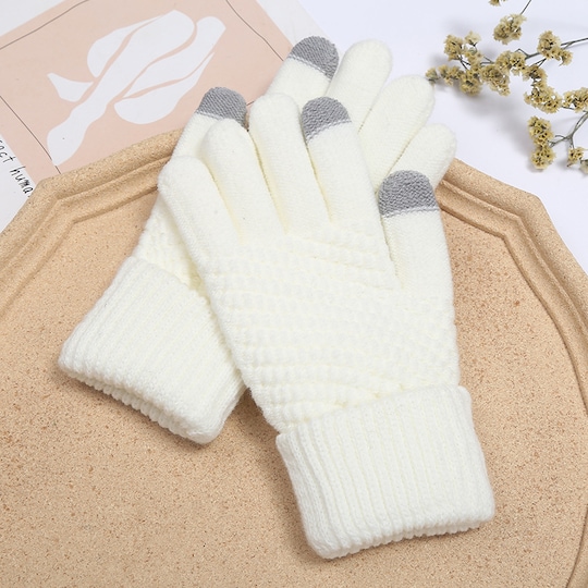 INF Vinter fleecehandsker med touch screen finger, anti-slip varme Hvid |  Elgiganten