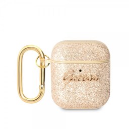 Guess AirPods 1/2 Cover Glitter Flakes Guld