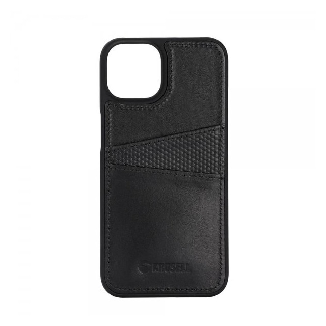 Krusell iPhone 14 Plus Cover Leather CardCover Sort