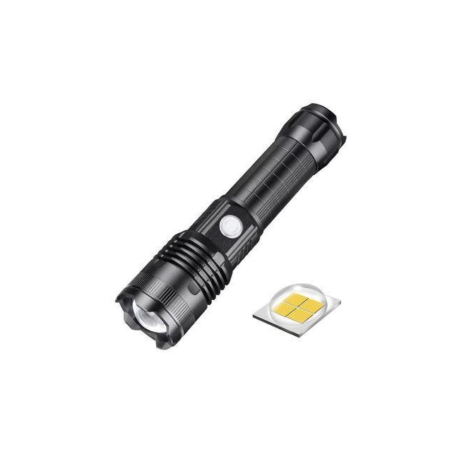 USB-opladbar lommelygte med LED-belysning zoom