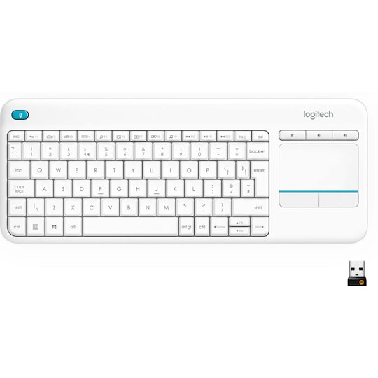 Logitech Wireless Touch tastatur K400 Plus (hvid) | Elgiganten
