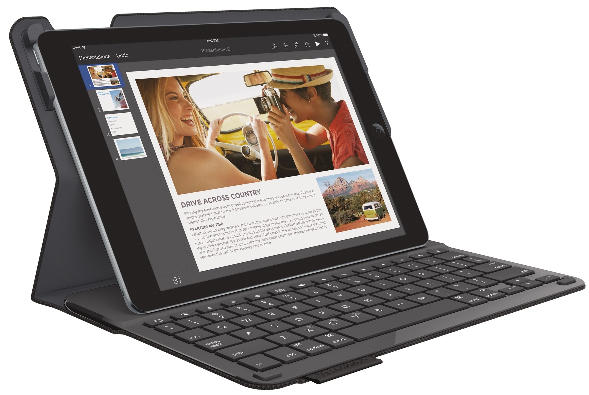 Logitech Type+ cover med tastatur til iPad Air 2 - sort | Elgiganten