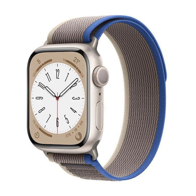 Tactik nylon Armbånd Apple Watch 8 (41mm) - Blueroom grey