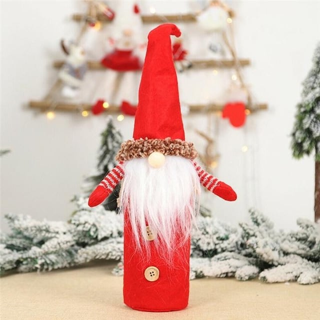 Dekorativ julemandskostume til vinflasken