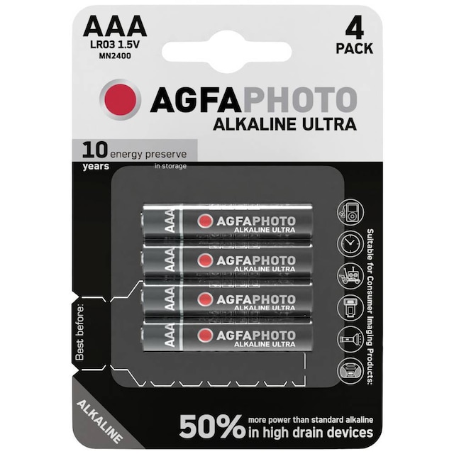 AgfaPhoto 110-821856 AAA-batteri 4 stk
