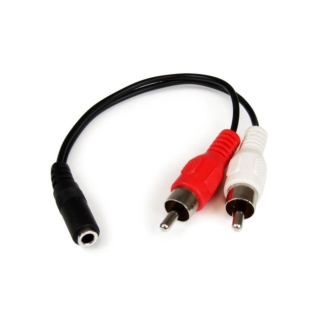 StarTech.com 15 cm stereoaudiokabel - 3,5 mm hona till 2x RCA hane, 3,5mm, Hanko