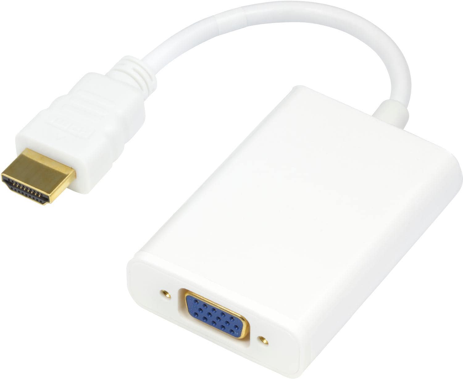 DELTACO HDMI til VGA adapter, 19-pin han - 15-pin hun, 0.2m, hvid |  Elgiganten