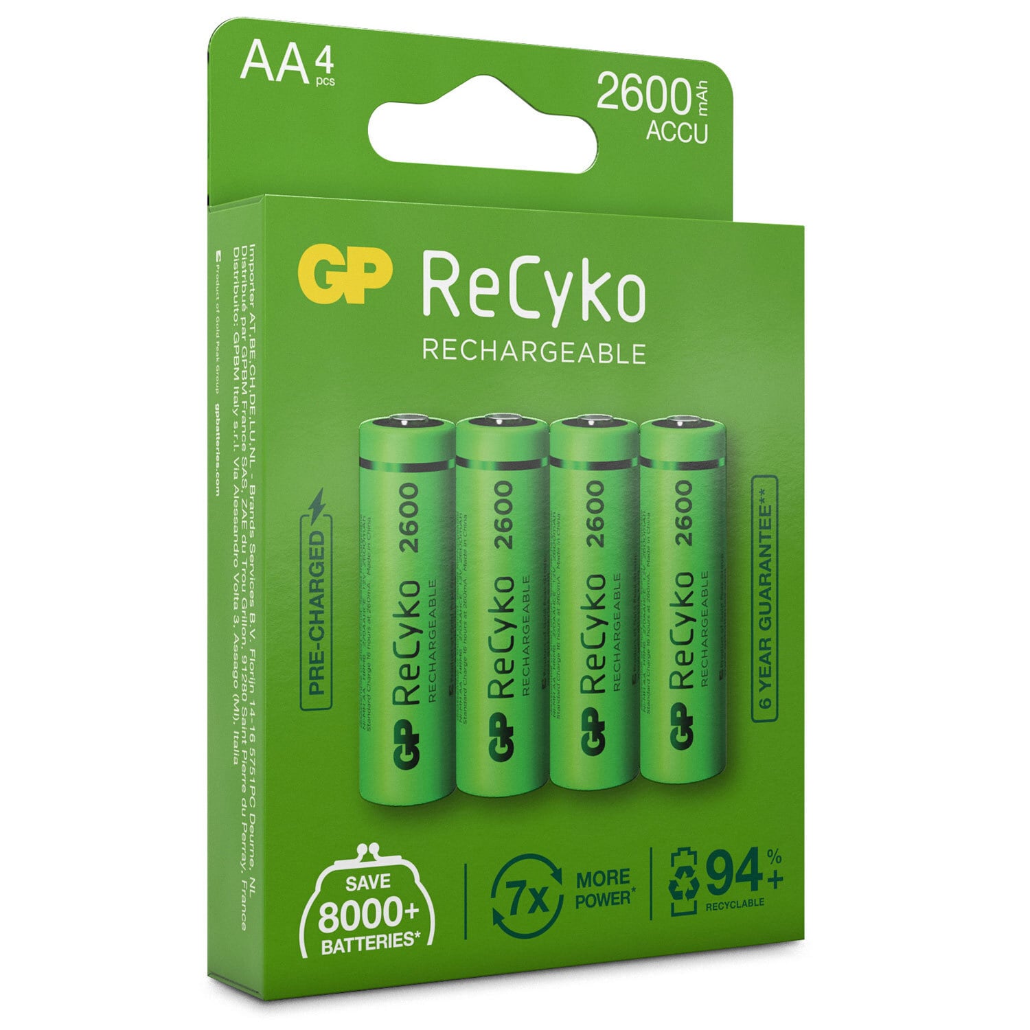 ReCyko Genopladelige AA-batterier 2600mAh 4-p | Elgiganten