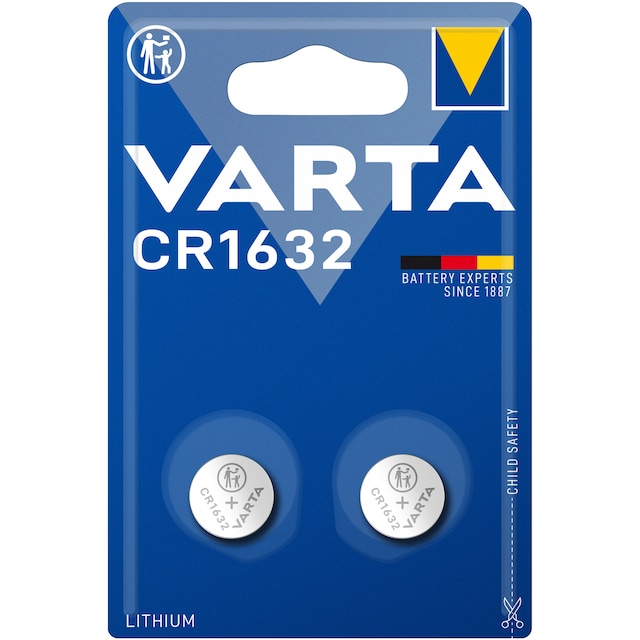 Varta CR1632 3V Lithium-knapcellebatteri 2-pak