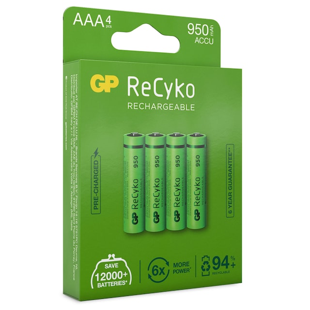 ReCyko Genopladelige AAA-batterier 950mAh 4-p