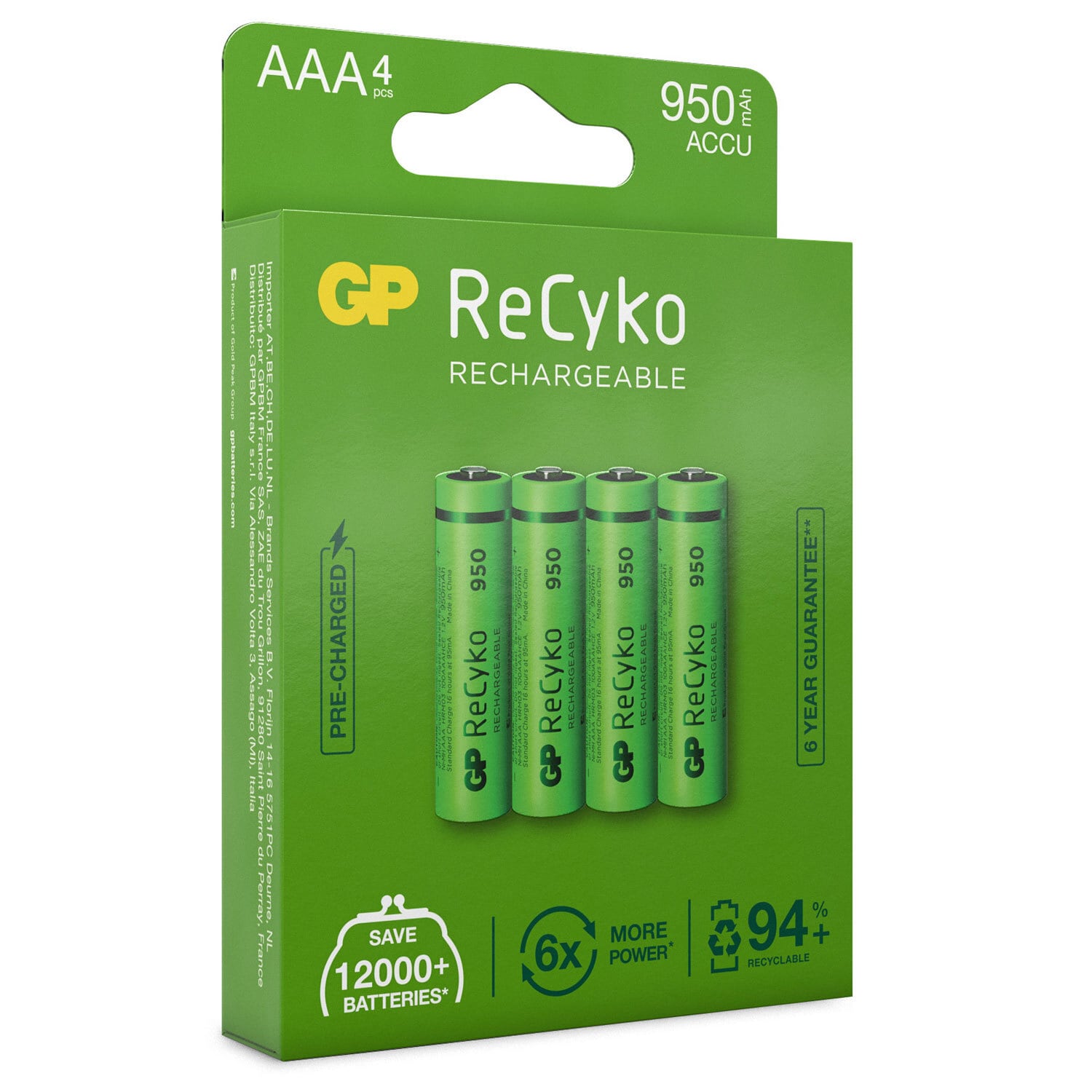 ReCyko Genopladelige AAA-batterier 950mAh 4-p | Elgiganten