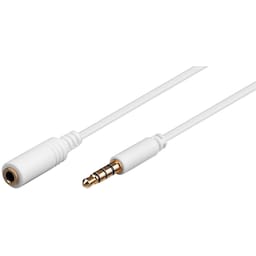 Forlængerkabel til hovedtelefoner og lyd AUX, 4-pin 3,5 mm slim, CU