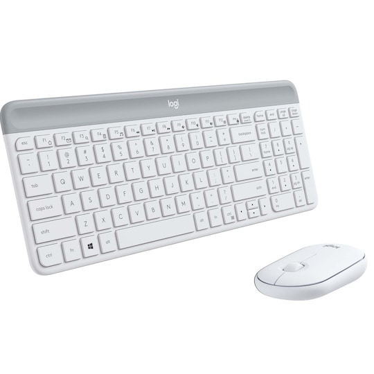 Logitech MK470 Slim Combo mus og tastatur (hvid) | Elgiganten