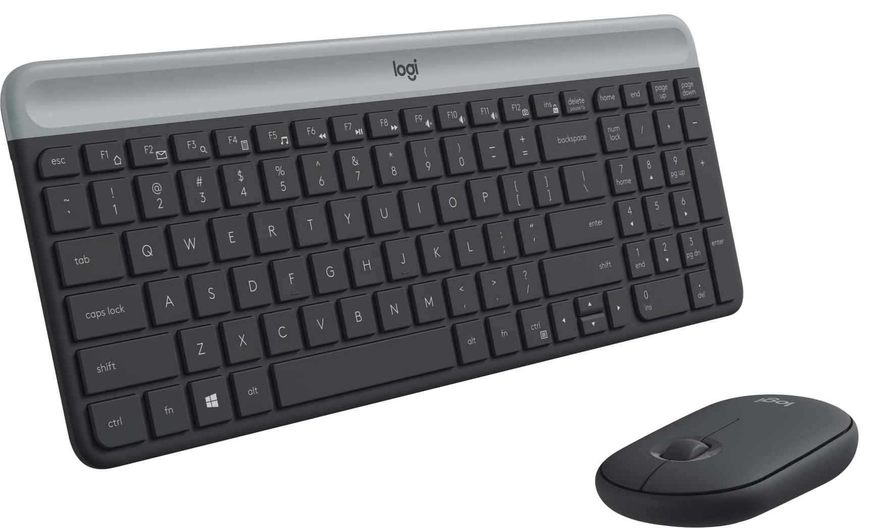 Logitech MK470 Slim Combo mus og tastatur (graphite) | Elgiganten