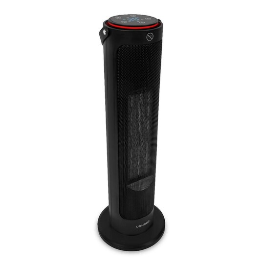 VONROC Elektrisk varmeblæser – Tower ventilator - 2000W - keramisk - ECO -  swing funktion - LED display - Inkl. fjernbetjening - termostat og timer -  20m2 | Elgiganten