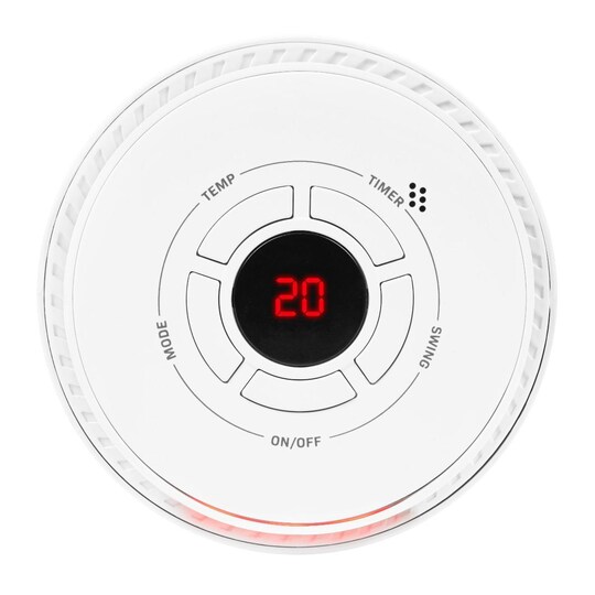 VONROC Elektrisk varmeblæser - 1200W - keramisk - hvid - 3 varmeindstillinger - svingfunktion - LED-display - termostat og timer - Ø 13,5 cm - 12m2