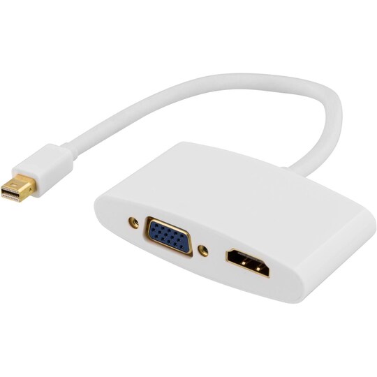DELTACO mini DisplayPort til HDMI og VGA-adapter, 20-pin han - 19-pin |  Elgiganten