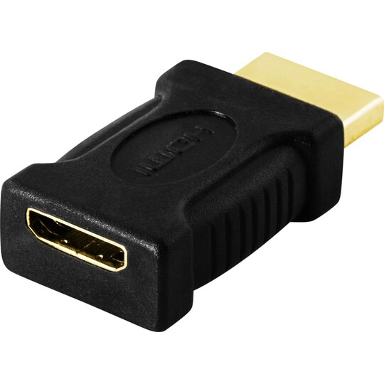 DELTACO HDMI-adapter, mini HDMI hun til HDMI han, 19-pin hun-han, guld |  Elgiganten