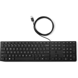 HP Kablet Desktop 320K-tastatur, Full-size (100%), USB, Sort