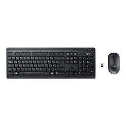 Fujitsu LX410, Standard, RF trådløst, Mekanisk, QWERTY, Sort, Mus inkluderet