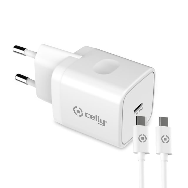 Celly USB-oplader USB-C PD 20W + USB-C-kabel