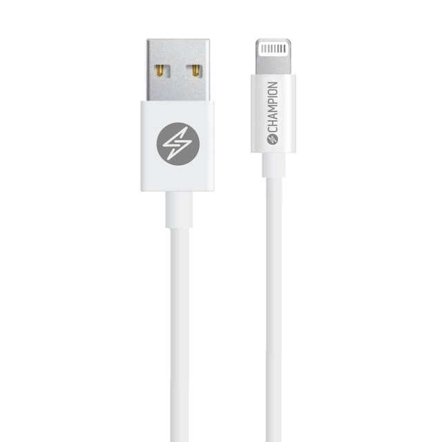 Champion USB-A til Lightning-kabel 1m Hvid