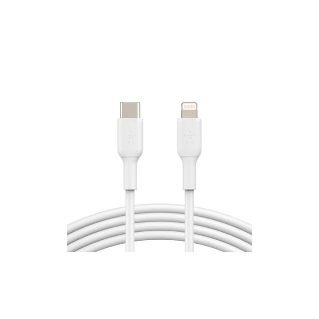 Belkin CAA003BT1MWH, 1 m, Lightning, USB C, Hankoppling, Hankoppling, Vit