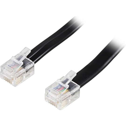 Modular cable RJ12/6C 5m, black | Elgiganten