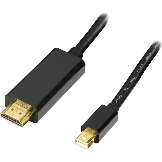 DELTACO mini DisplayPort til HDMI-monitorkabel med lyd, 20-pin | Elgiganten