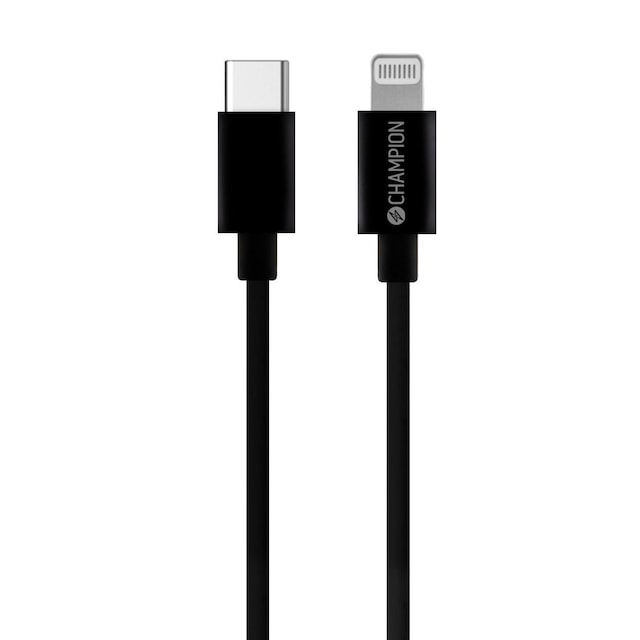 Champion USB-C til Lightning-kabel 1m sort