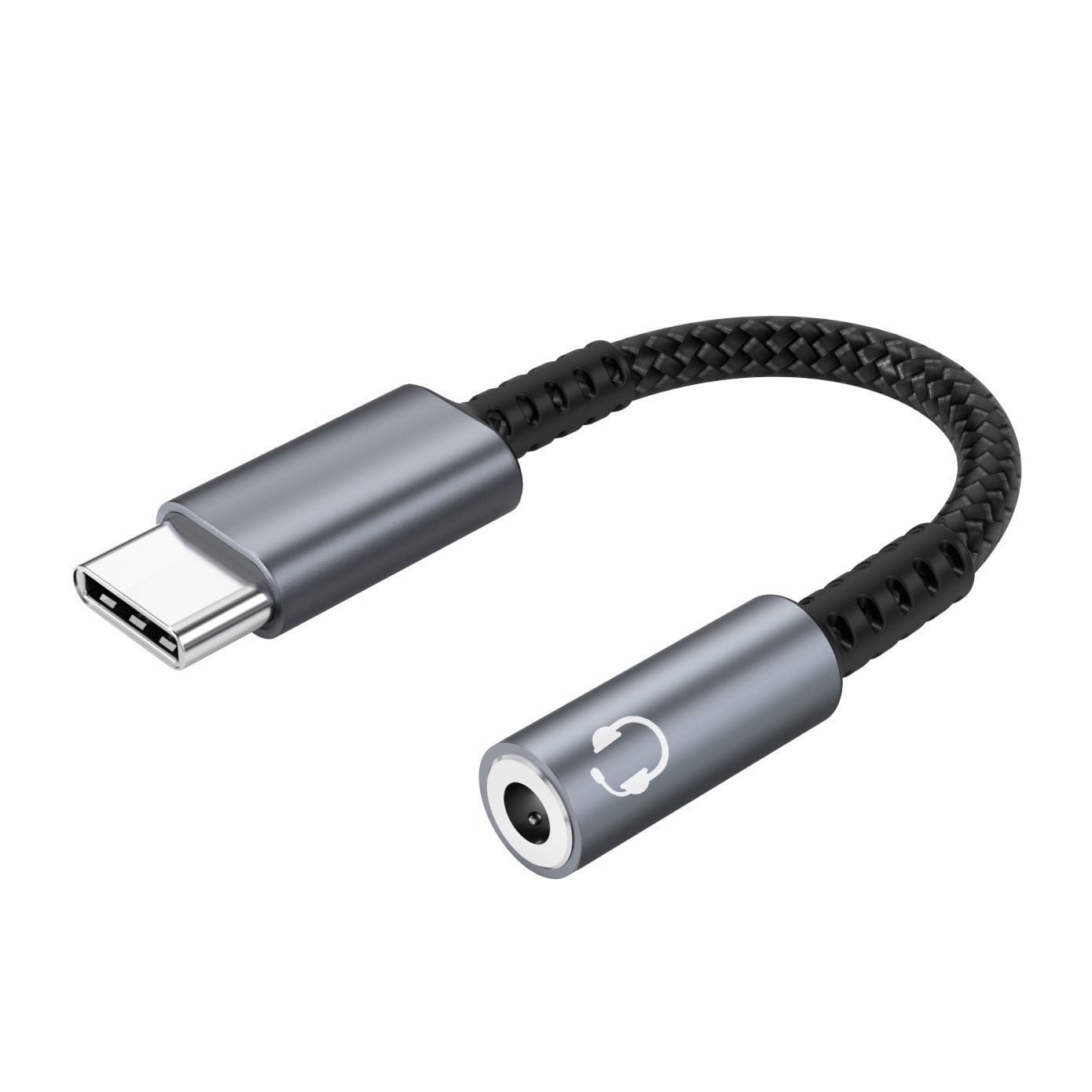 USB-C til 3,5 mm adapter til hovedtelefoner Grå Elgiganten