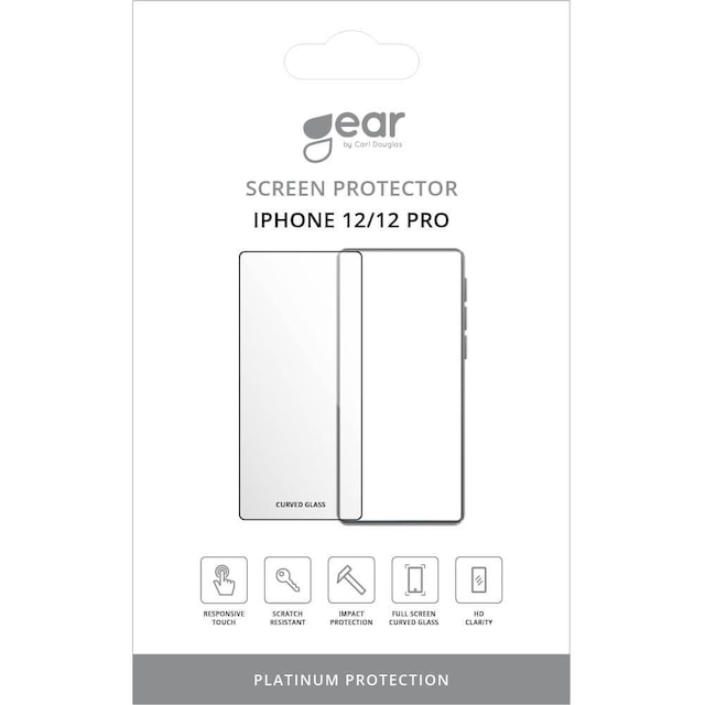 GEAR Hærdet Glas 2.5D Full Cover Klar iPhone 12/12 Pro Incl. Monteringsramme