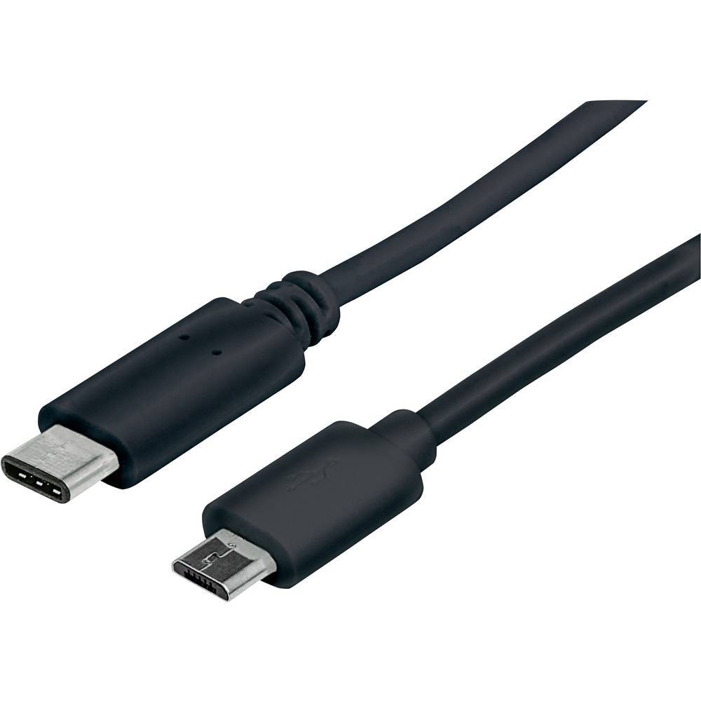 Manhattan USB-kabel USB 2.0 USB-C® stik, USB-micro-B-hanstik 1.00 m Sort  UL-certificeret 353311 | Elgiganten